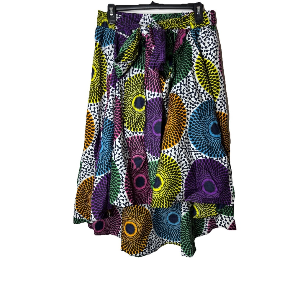 African Print High Low Skirt Size 4X best fit  16/18 Pink Purple Waist 38inch